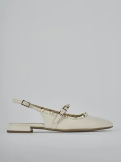 Ballerine tacco 1cm pelle bianco