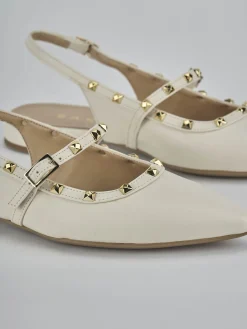 Ballerine tacco 1cm pelle bianco