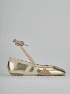 Ballerine tacco 1cm pelle oro