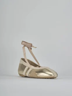 Ballerine tacco 1cm pelle oro