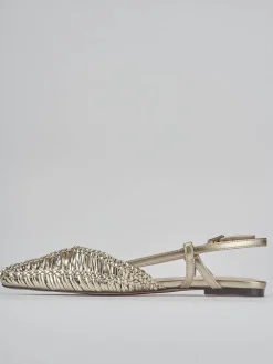 Ballerine tacco 1cm pelle oro