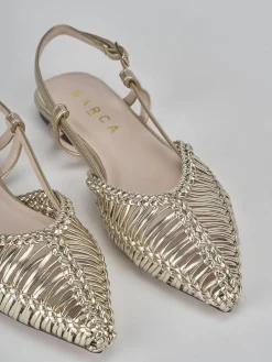 Ballerine tacco 1cm pelle oro