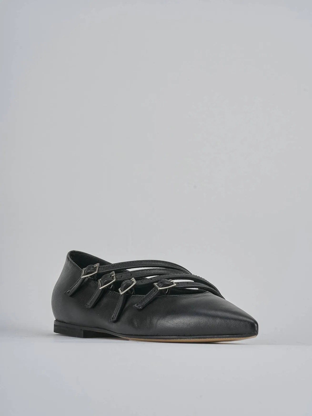 Ballerine tacco 1cm pelle nero