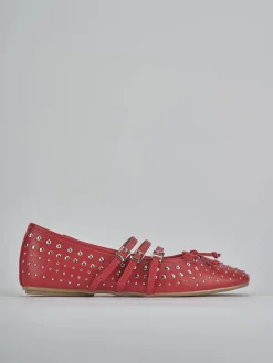 Ballerine tacco 1cm pelle rosso