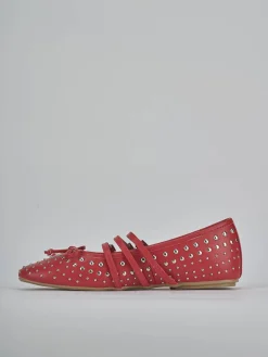 Ballerine tacco 1cm pelle rosso