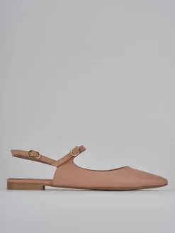 Ballerine tacco 1cm pelle rosa
