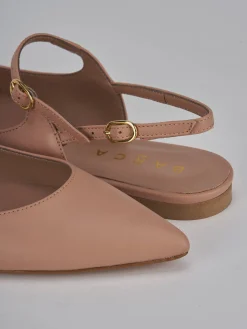 Ballerine tacco 1cm pelle rosa