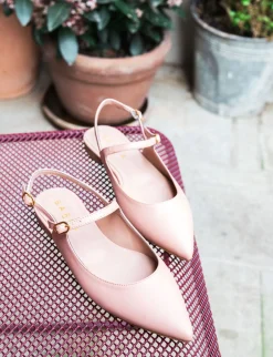 Ballerine tacco 1cm pelle rosa