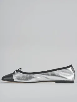 Ballerine tacco 1cm pelle argento