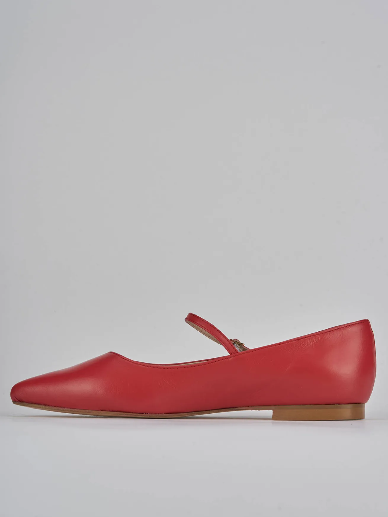 Ballerine tacco 1cm pelle rosso