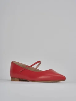 Ballerine tacco 1cm pelle rosso