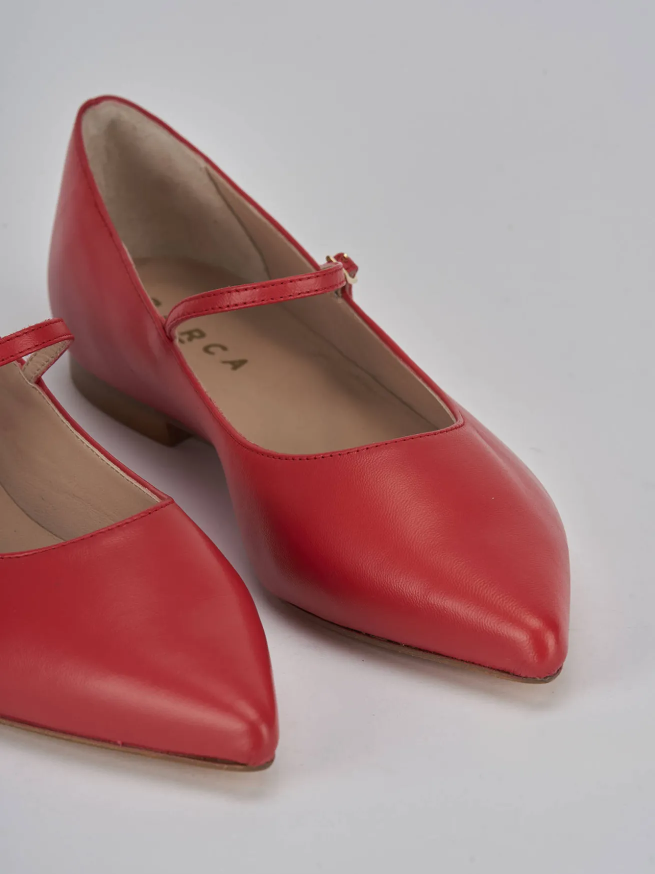 Ballerine tacco 1cm pelle rosso