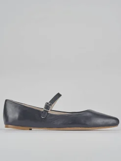 Ballerine tacco 1cm pelle blu