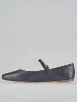 Ballerine tacco 1cm pelle blu