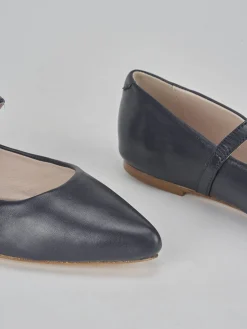 Ballerine tacco 1cm pelle blu