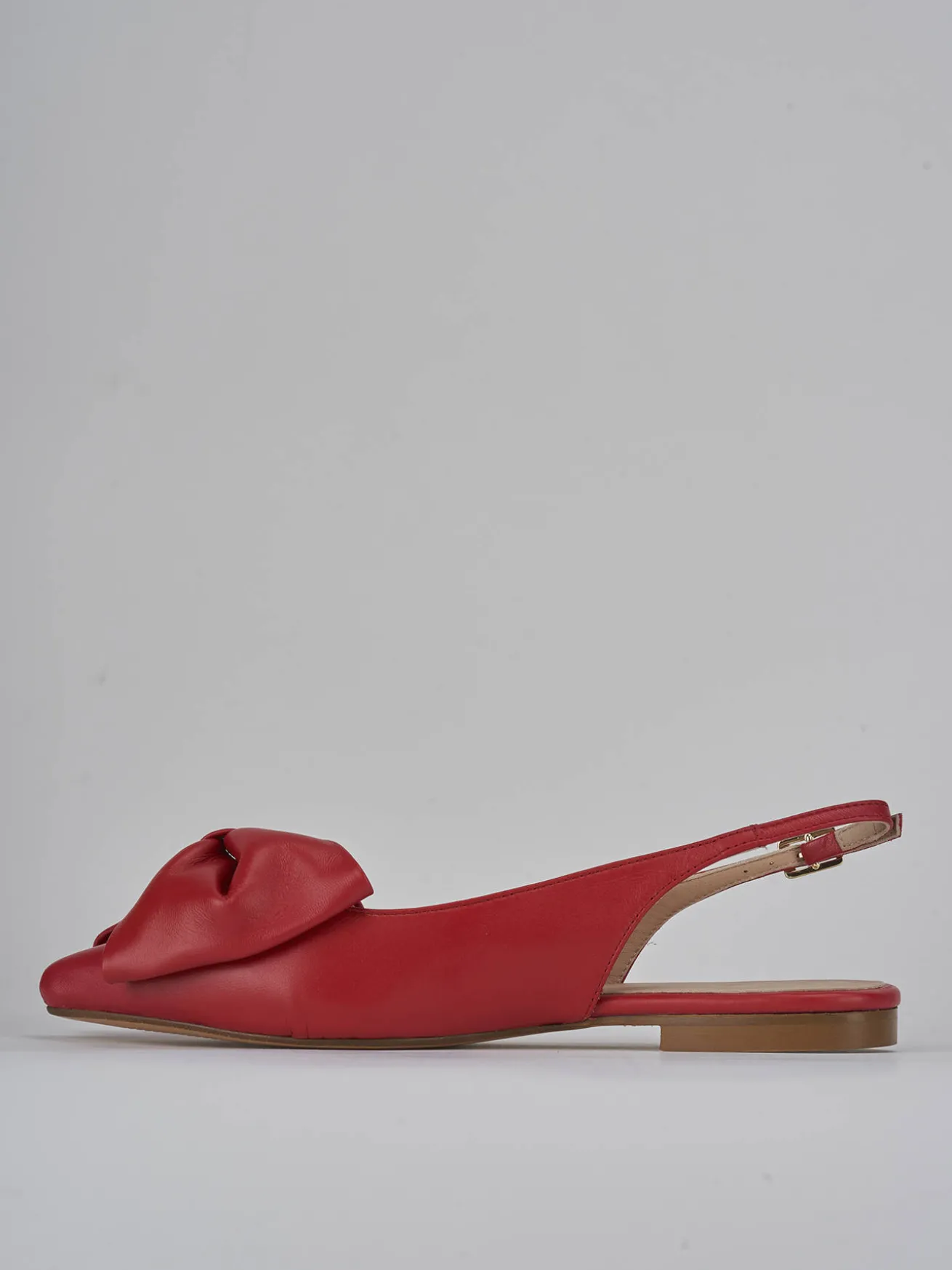 Ballerine tacco 1cm pelle rosso