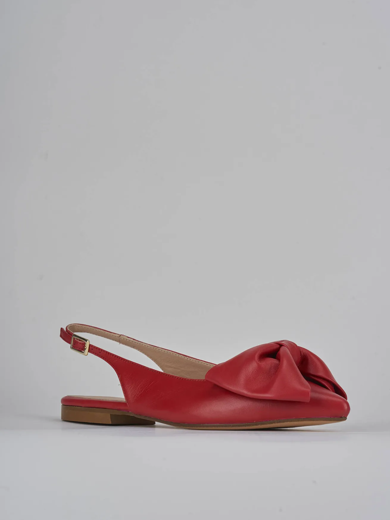 Ballerine tacco 1cm pelle rosso