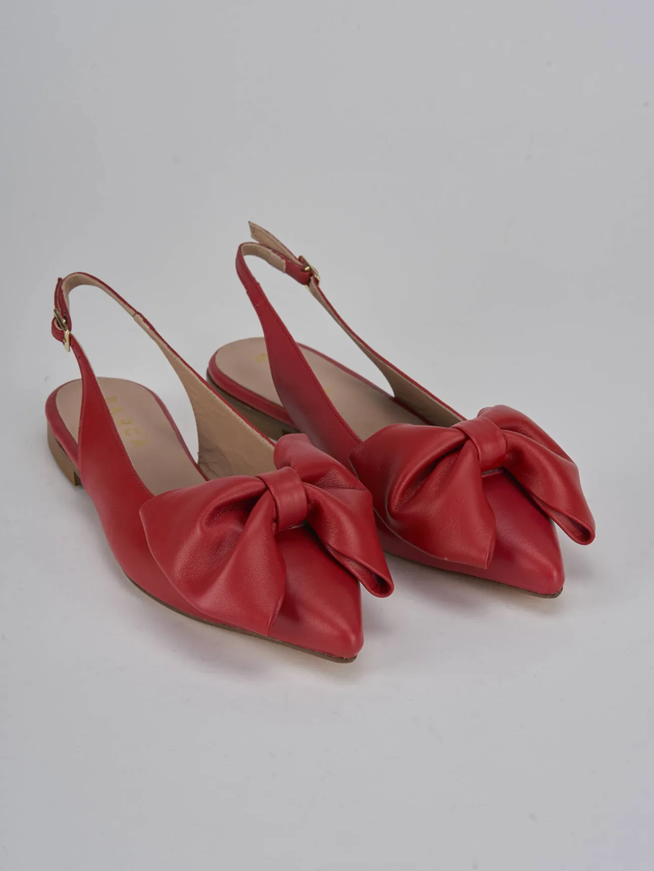 Ballerine tacco 1cm pelle rosso