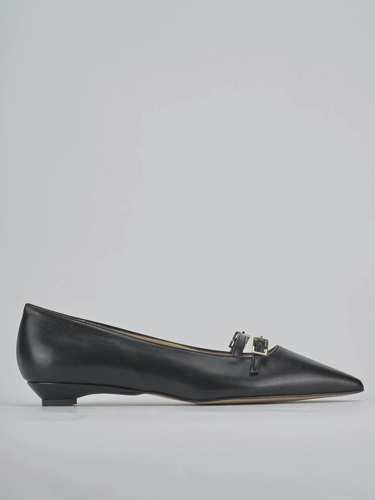 Ballerine tacco 2cm pelle nero