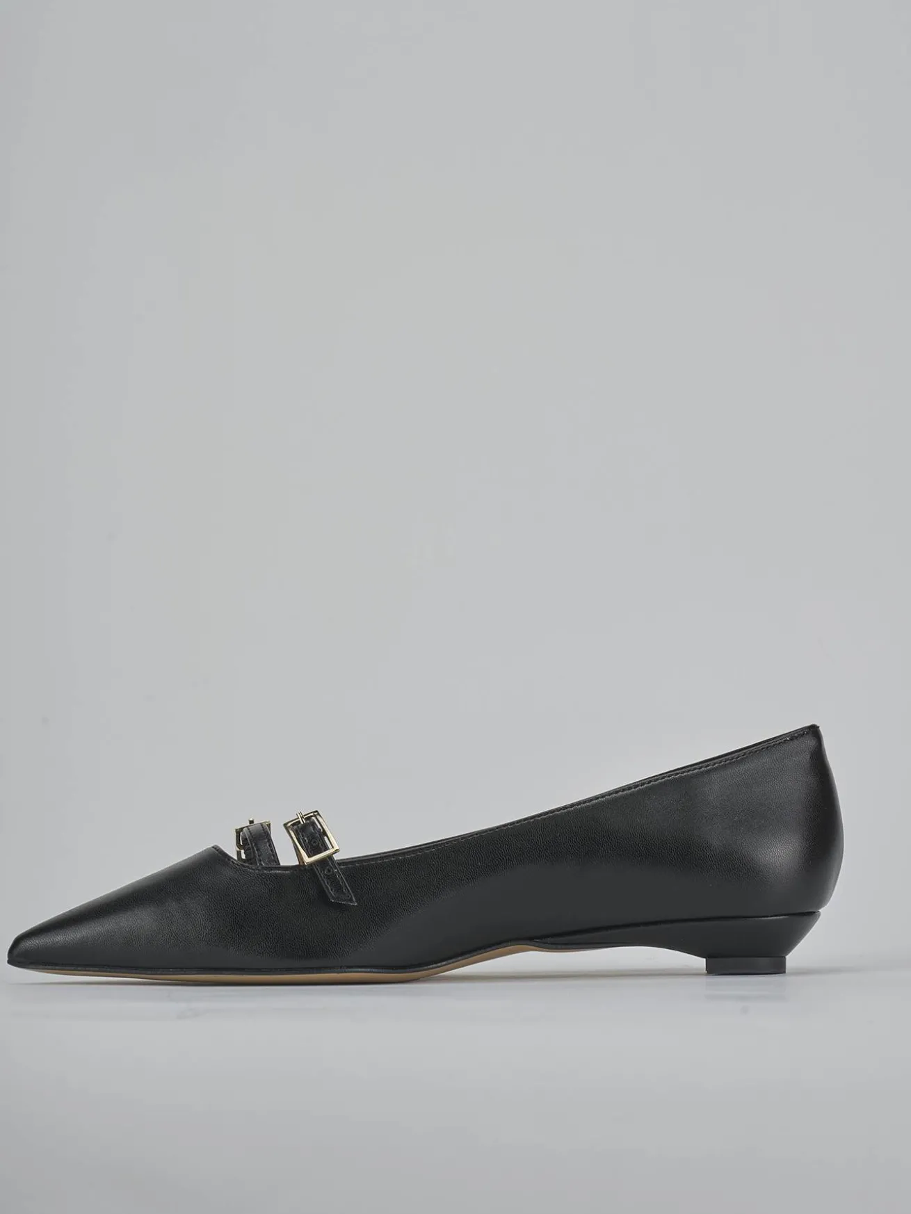 Ballerine tacco 2cm pelle nero