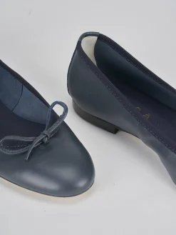Ballerine tacco 1cm pelle blu