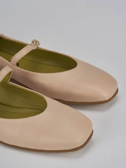 Ballerine tacco 1cm pelle rosa