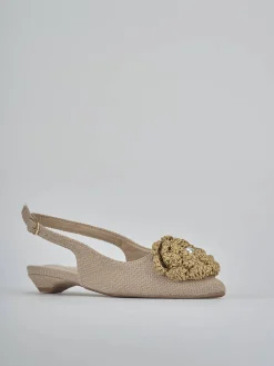 Ballerine tacco 1cm pelle beige