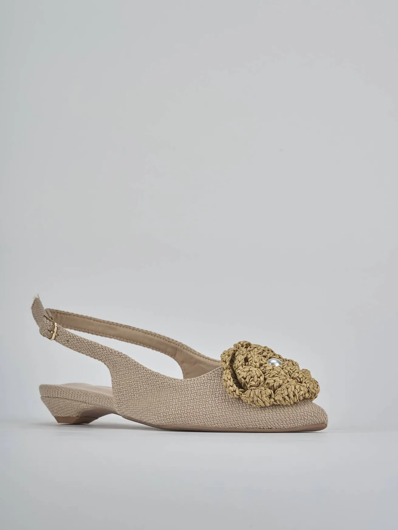 Ballerine tacco 1cm pelle beige