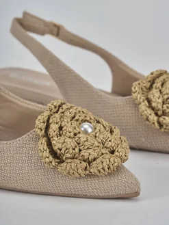 Ballerine tacco 1cm pelle beige