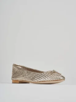 Ballerine tacco 1cm pelle oro