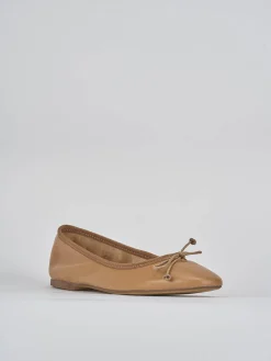 Ballerine tacco 1cm pelle marrone