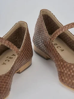 Ballerine tacco 1cm pelle marrone