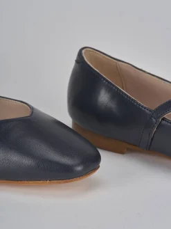 Ballerine tacco 1cm pelle blu