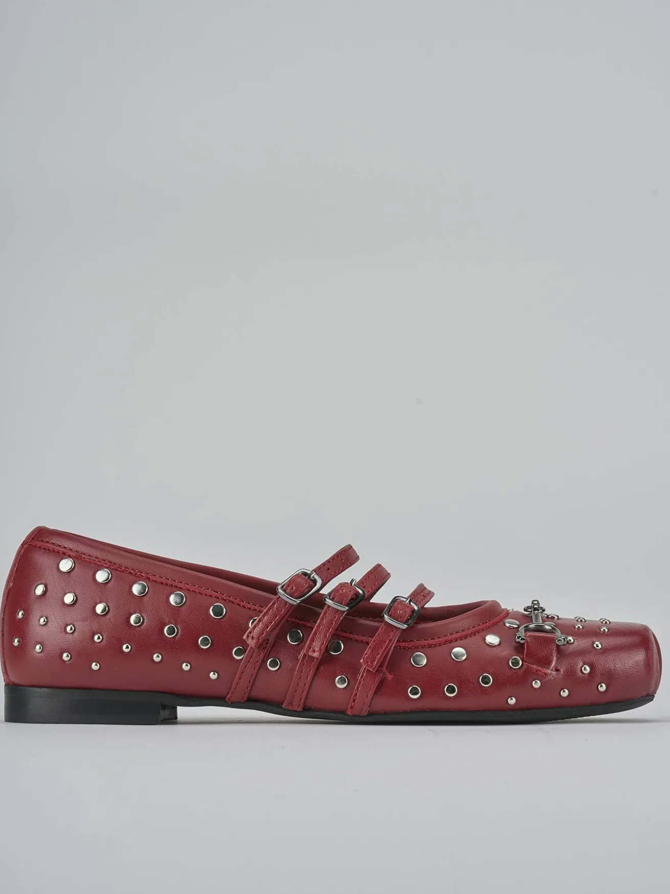 Ballerine tacco 1cm pelle rosso