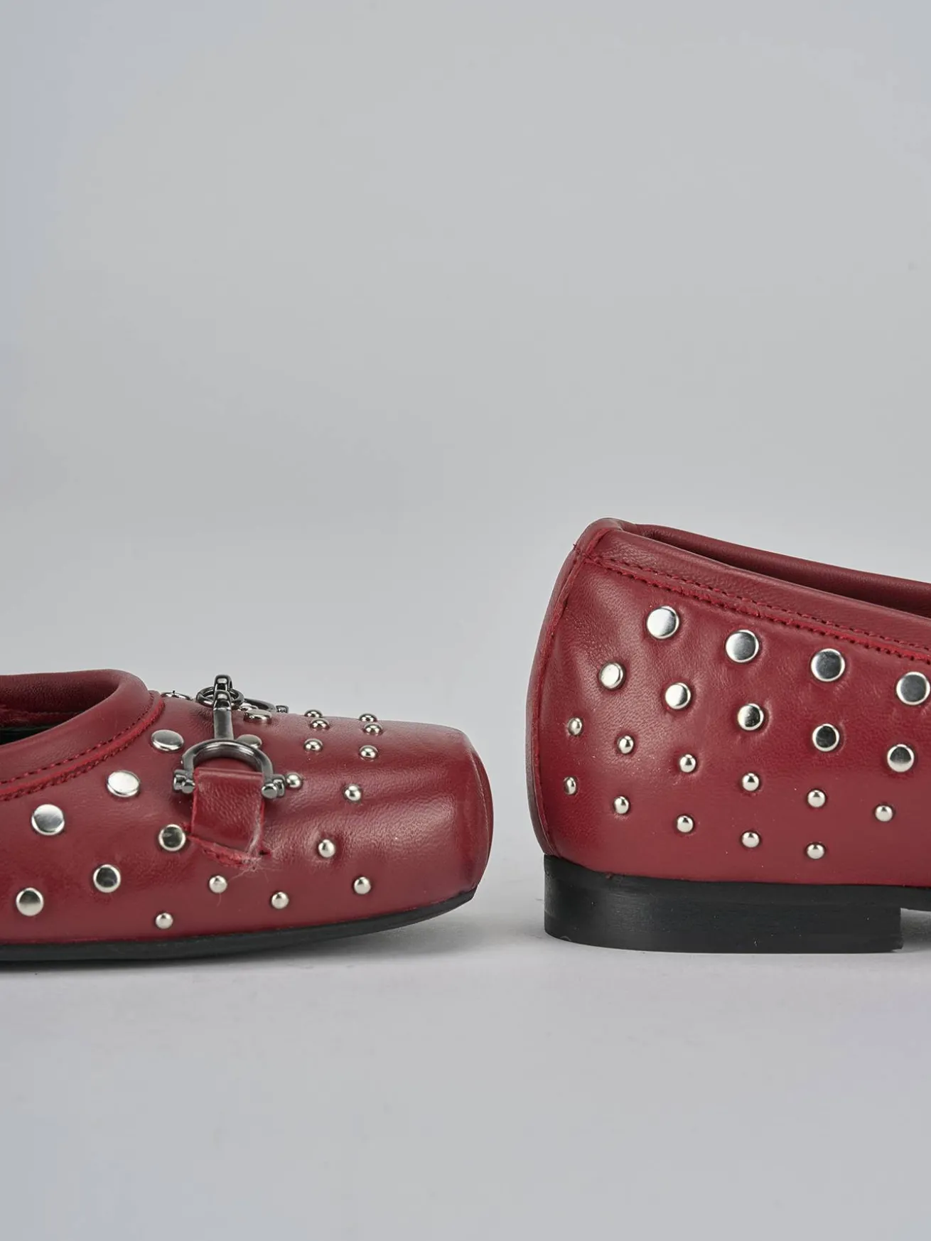 Ballerine tacco 1cm pelle rosso