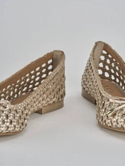 Ballerine tacco 1cm pelle oro