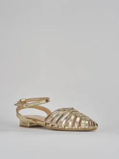 Ballerine tacco 1cm pelle oro