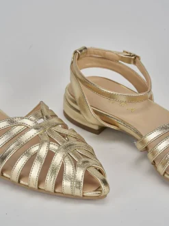 Ballerine tacco 1cm pelle oro