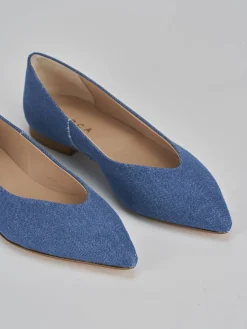 Ballerine tacco 1cm pelle jeans