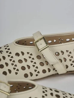 Ballerine tacco 1cm pelle beige