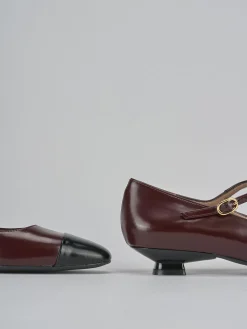 Ballerine tacco 3cm pelle bordo'