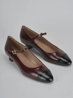 Ballerine tacco 3cm pelle bordo'