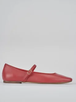 Ballerine tacco 1cm pelle rosso