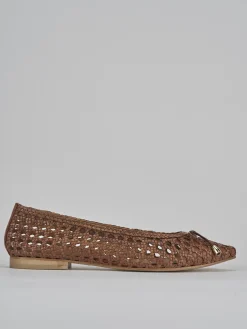 Ballerine tacco 1cm pelle marrone