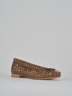 Ballerine tacco 1cm pelle marrone