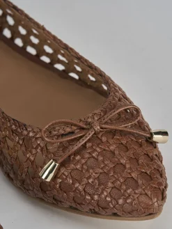 Ballerine tacco 1cm pelle marrone