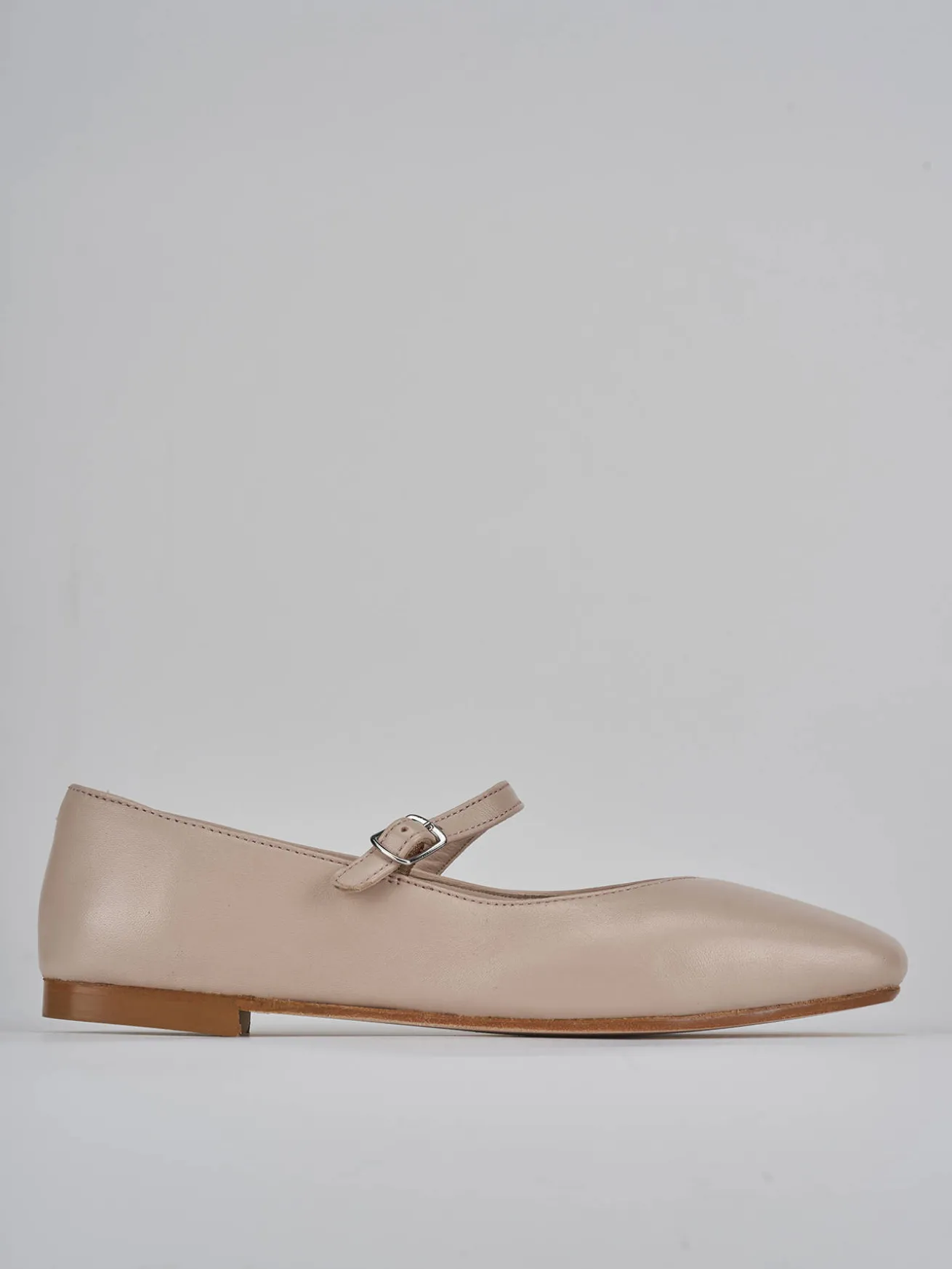 Ballerine tacco 1cm pelle beige