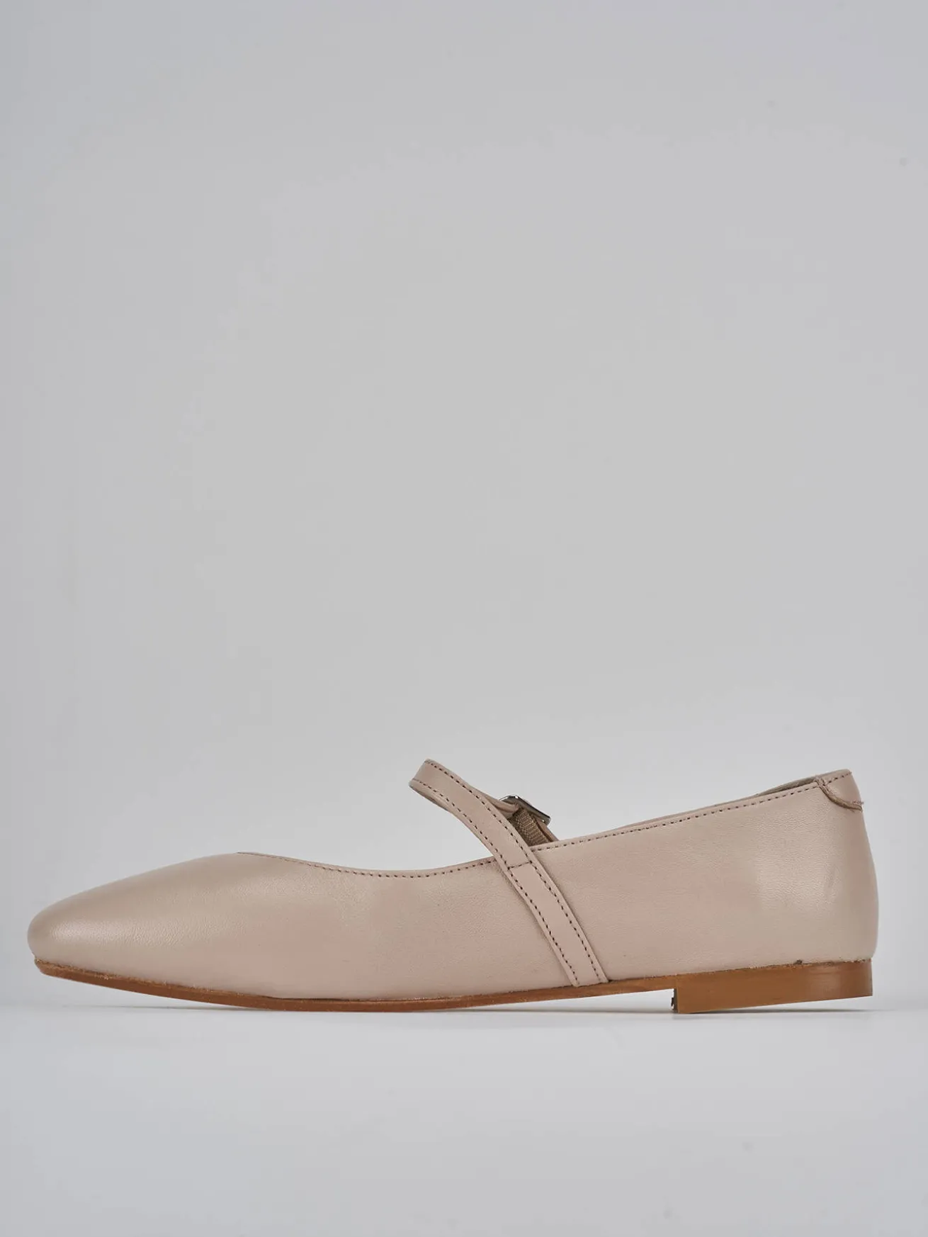 Ballerine tacco 1cm pelle beige
