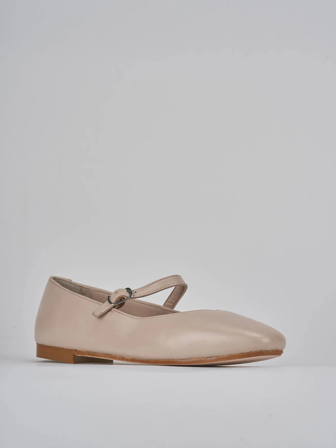 Ballerine tacco 1cm pelle beige