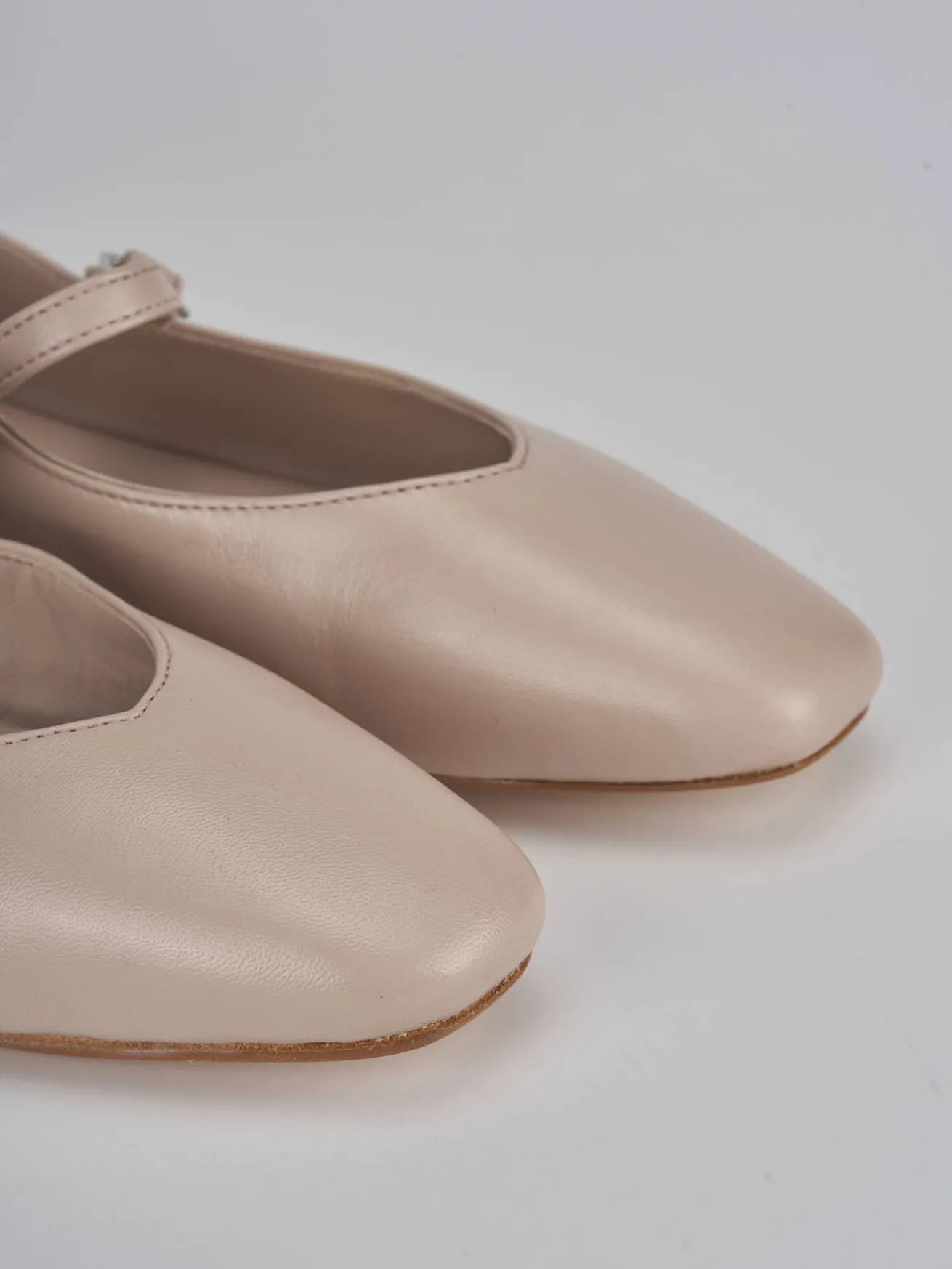Ballerine tacco 1cm pelle beige